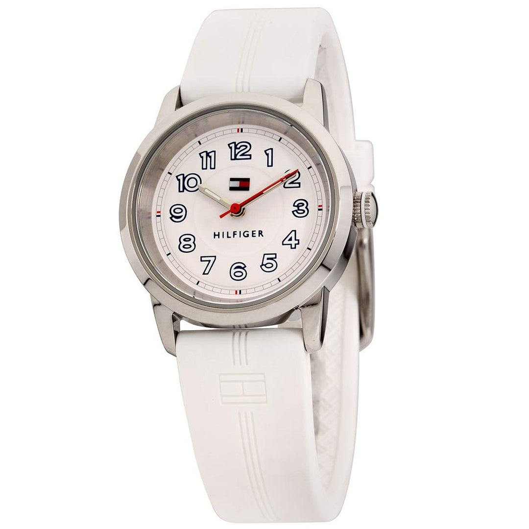 Tommy Hilfiger Womens White Dial Quartz Watch 1781528 Stainless Steel Rubber Strap Image 1