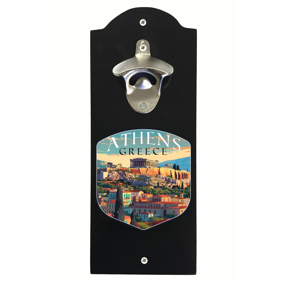 Athens Greece Acropolis Cityscape Design Souvenir Wall mounted bottle opener Image 1