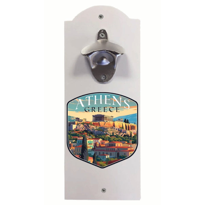 Athens Greece Acropolis Cityscape Design Souvenir Wall mounted bottle opener Image 2