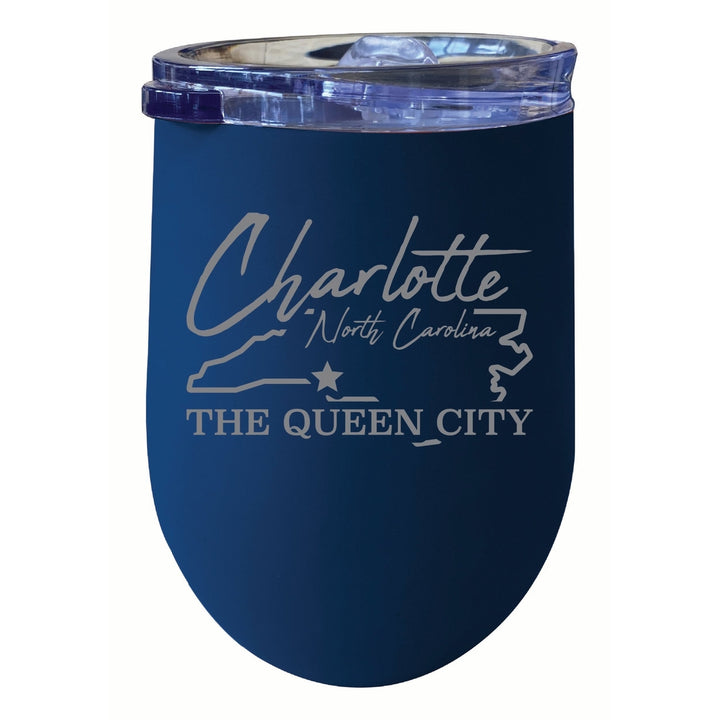 Charlotte North Carolina Souvenir 12 oz Engraved Insulated Wine Stainless Steel Tumbler Image 4