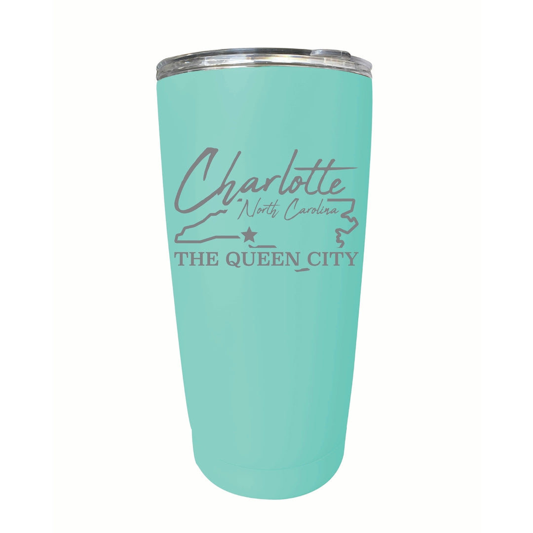 Charlotte North Carolina Souvenir 16 oz Engraved Stainless Steel Insulated Tumbler Image 4