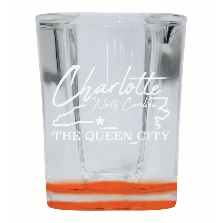 Charlotte North Carolina Souvenir 2 Ounce Engraved Shot Glass Square Image 3