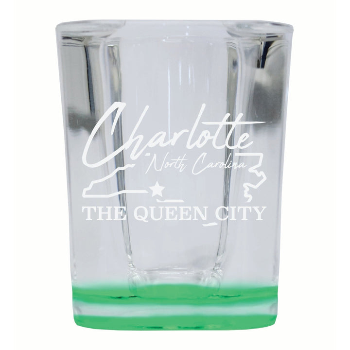 Charlotte North Carolina Souvenir 2 Ounce Engraved Shot Glass Square Image 4