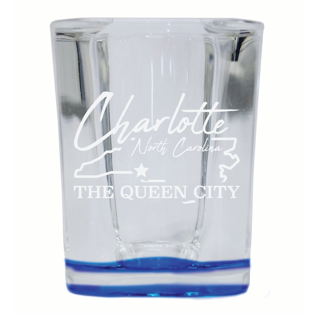 Charlotte North Carolina Souvenir 2 Ounce Engraved Shot Glass Square Image 4