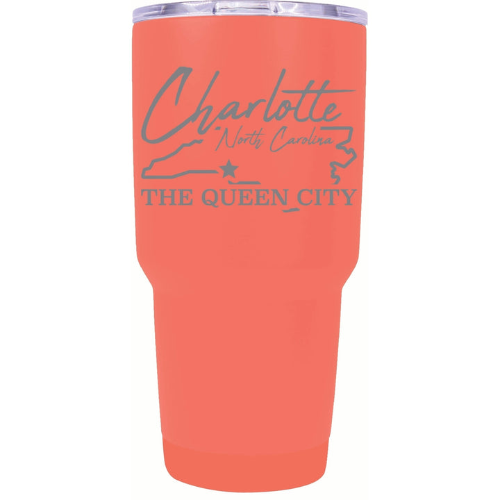 Charlotte North Carolina Souvenir 24 oz Engraved Insulated Stainless Steel Tumbler Image 1