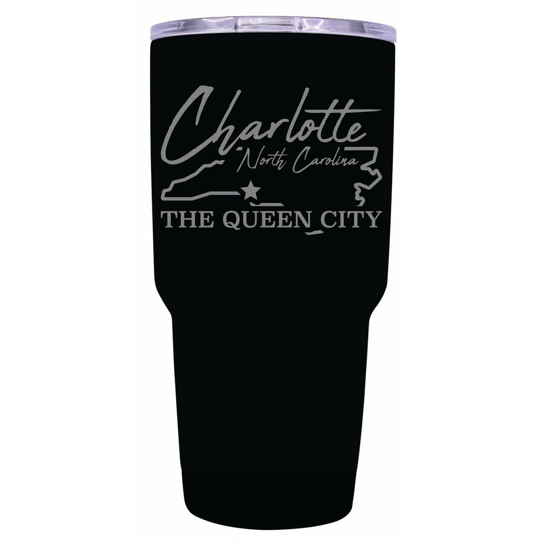 Charlotte North Carolina Souvenir 24 oz Engraved Insulated Stainless Steel Tumbler Image 1