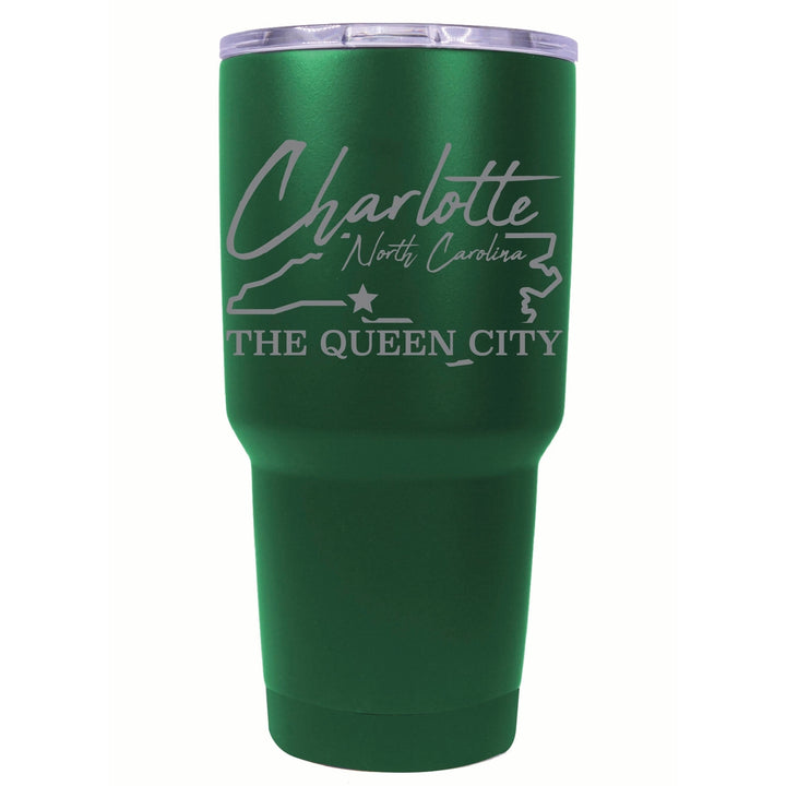 Charlotte North Carolina Souvenir 24 oz Engraved Insulated Stainless Steel Tumbler Image 3