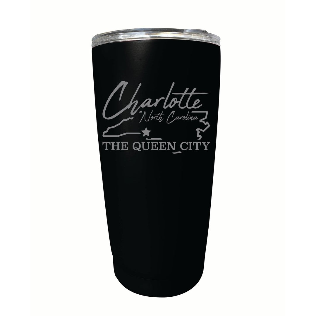 Charlotte North Carolina Souvenir 16 oz Engraved Stainless Steel Insulated Tumbler Image 1