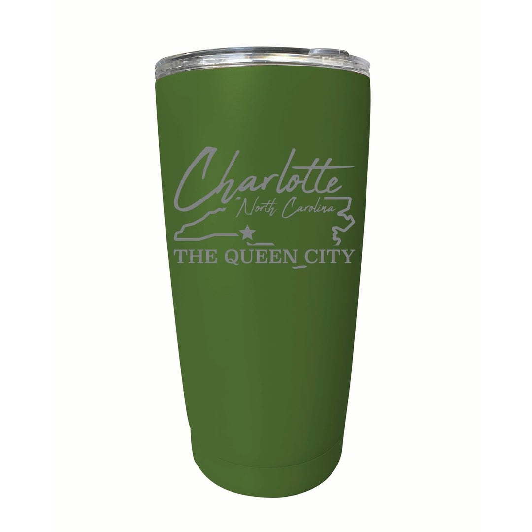 Charlotte North Carolina Souvenir 16 oz Engraved Stainless Steel Insulated Tumbler Image 1