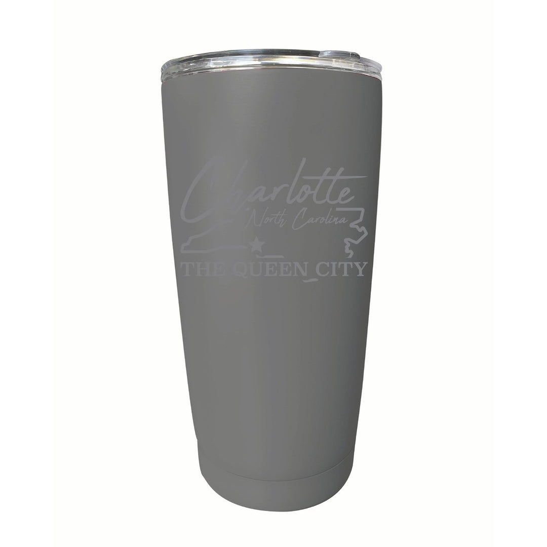 Charlotte North Carolina Souvenir 16 oz Engraved Stainless Steel Insulated Tumbler Image 1