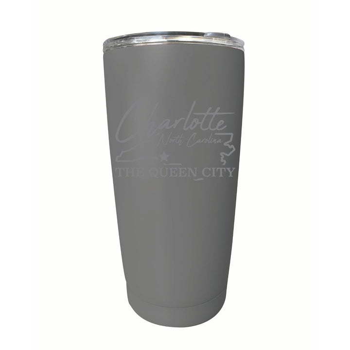 Charlotte North Carolina Souvenir 16 oz Engraved Stainless Steel Insulated Tumbler Image 1