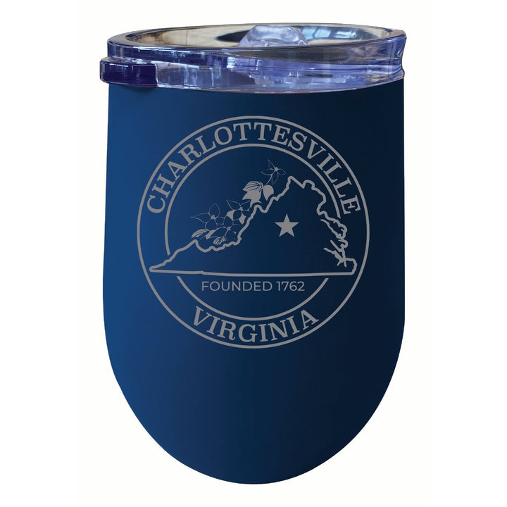 Charlottesville Virginia Souvenir 12 oz Engraved Insulated Wine Stainless Steel Tumbler Image 1