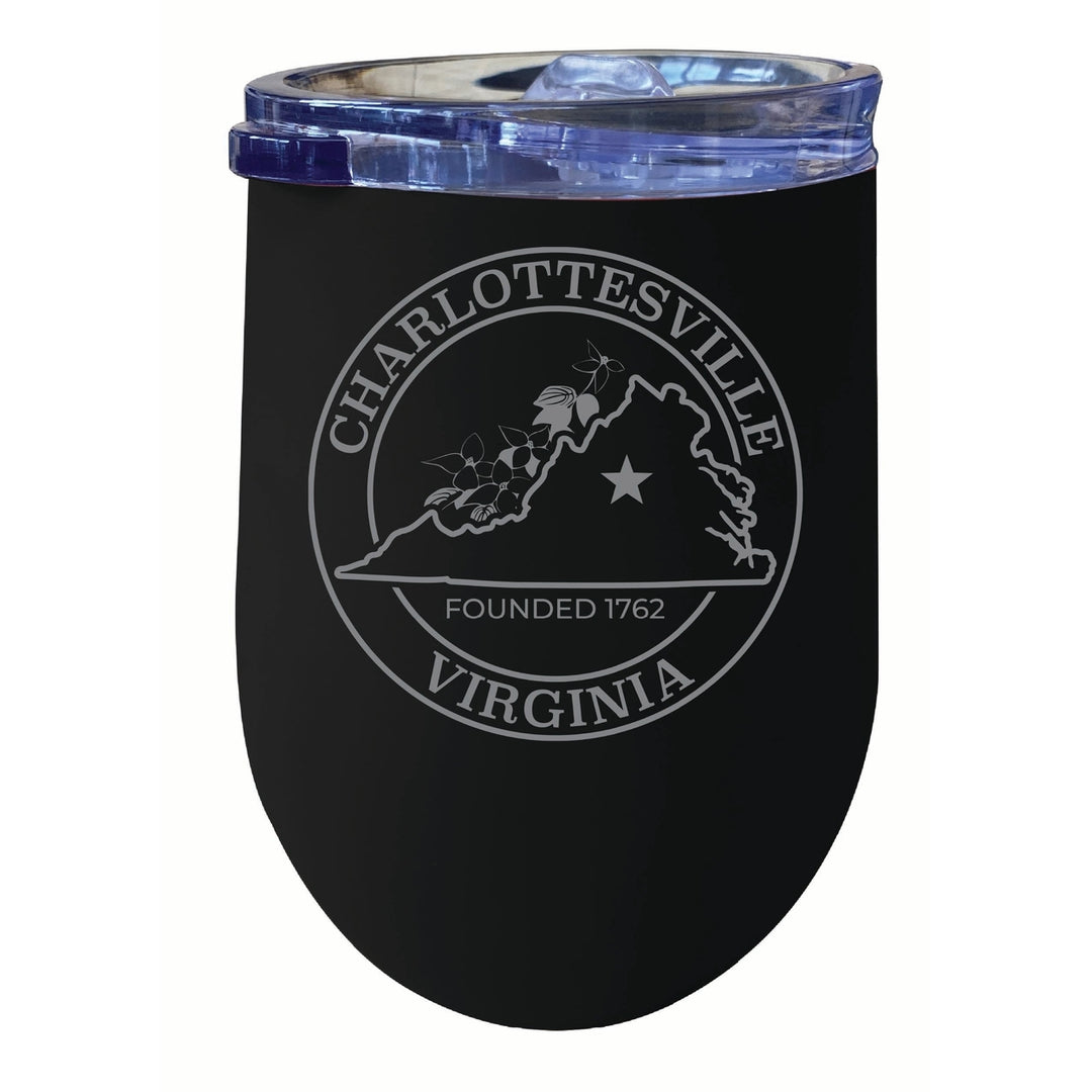 Charlottesville Virginia Souvenir 12 oz Engraved Insulated Wine Stainless Steel Tumbler Image 4