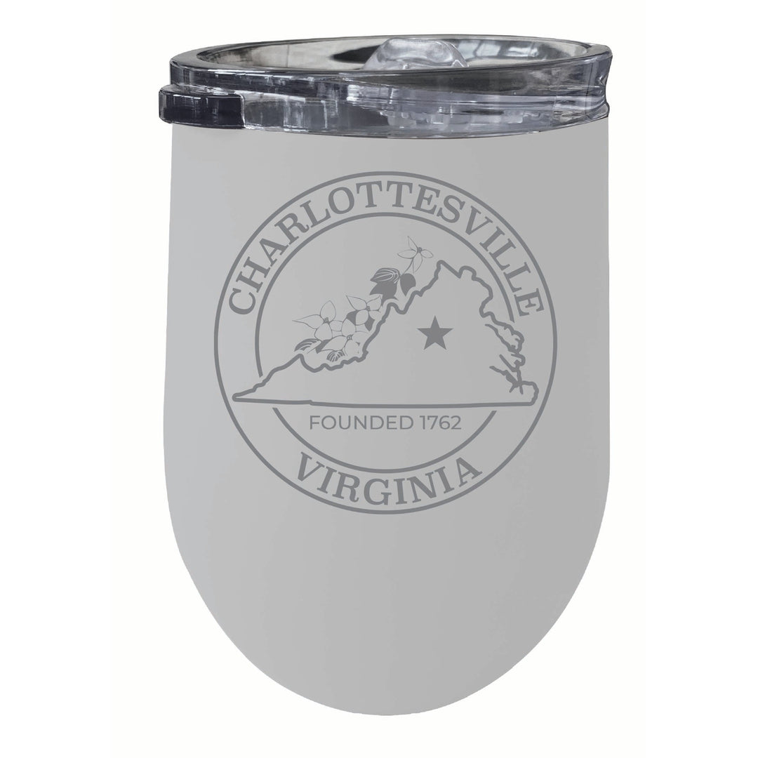 Charlottesville Virginia Souvenir 12 oz Engraved Insulated Wine Stainless Steel Tumbler Image 4