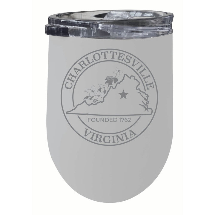 Charlottesville Virginia Souvenir 12 oz Engraved Insulated Wine Stainless Steel Tumbler Image 1