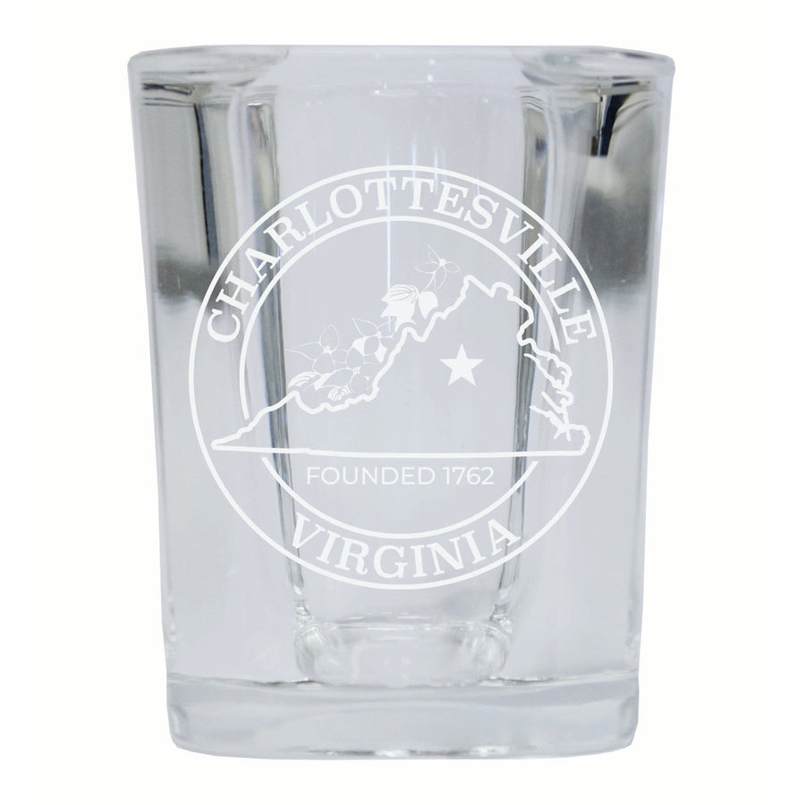 Charlottesville Virginia Souvenir 2 Ounce Engraved Shot Glass Square Image 1