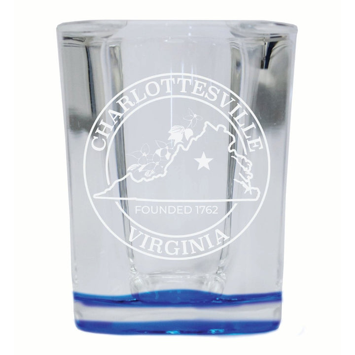 Charlottesville Virginia Souvenir 2 Ounce Engraved Shot Glass Square Image 1