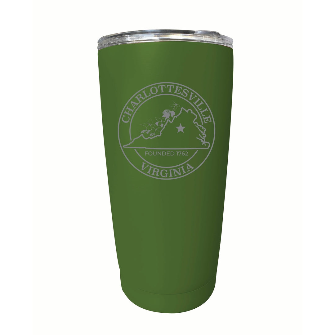 Charlottesville Virginia Souvenir 16 oz Engraved Stainless Steel Insulated Tumbler Image 2