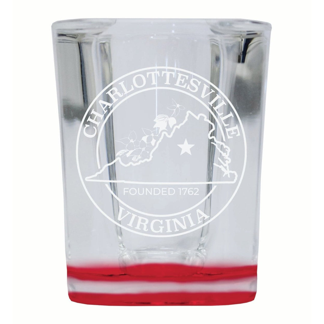 Charlottesville Virginia Souvenir 2 Ounce Engraved Shot Glass Square Image 1