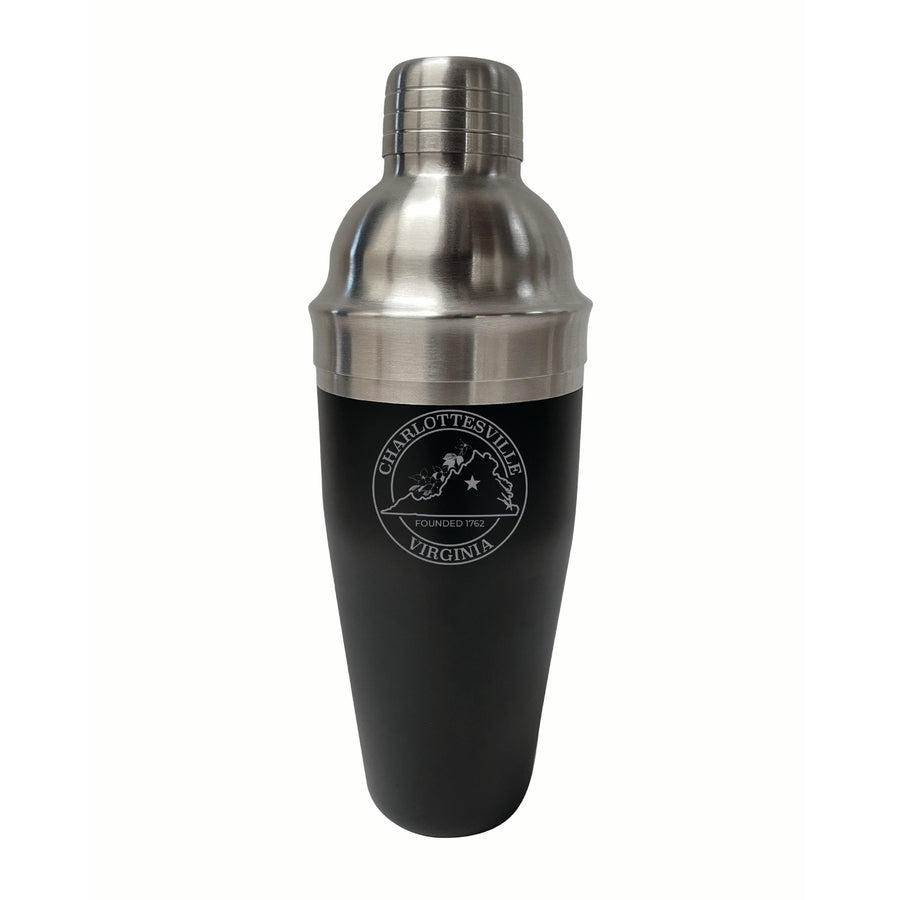 Charlottesville Virginia Souvenir 24 oz Engraved Stainless Steel Cocktail Shaker Image 1