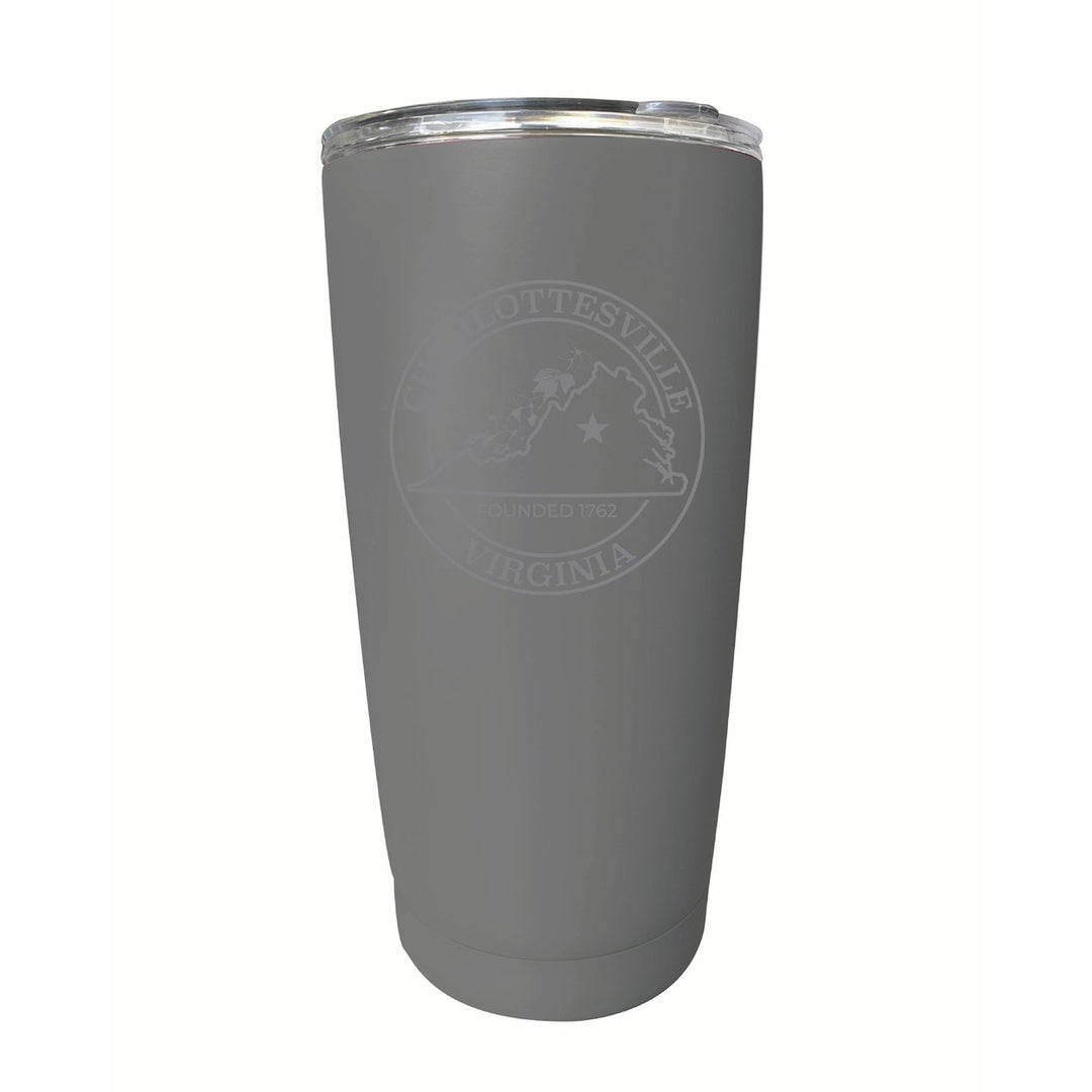 Charlottesville Virginia Souvenir 16 oz Engraved Stainless Steel Insulated Tumbler Image 1