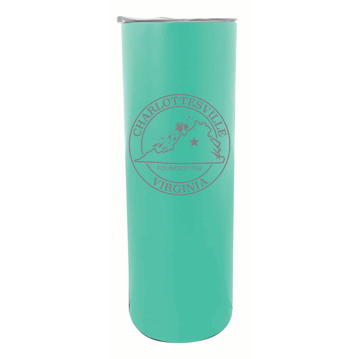 Charlottesville Virginia Souvenir 20 oz Engraved Insulated Stainless Steel Skinny Tumbler Image 4