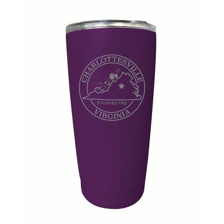 Charlottesville Virginia Souvenir 16 oz Engraved Stainless Steel Insulated Tumbler Image 9