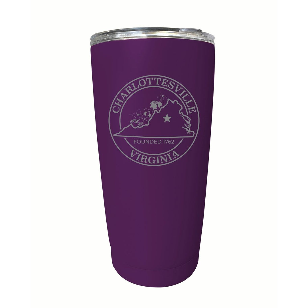 Charlottesville Virginia Souvenir 16 oz Engraved Stainless Steel Insulated Tumbler Image 1