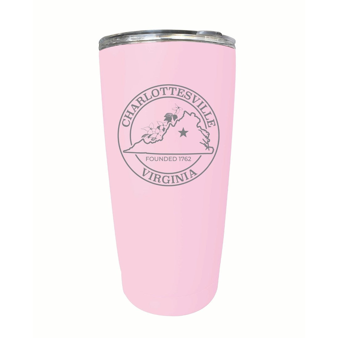 Charlottesville Virginia Souvenir 16 oz Engraved Stainless Steel Insulated Tumbler Image 1