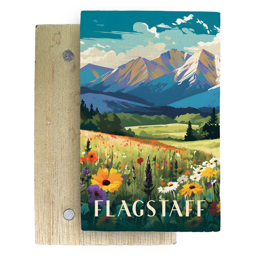 Flagstaff Arizona Design C Souvenir Wooden 2" x 3" Fridge Magnet Image 1