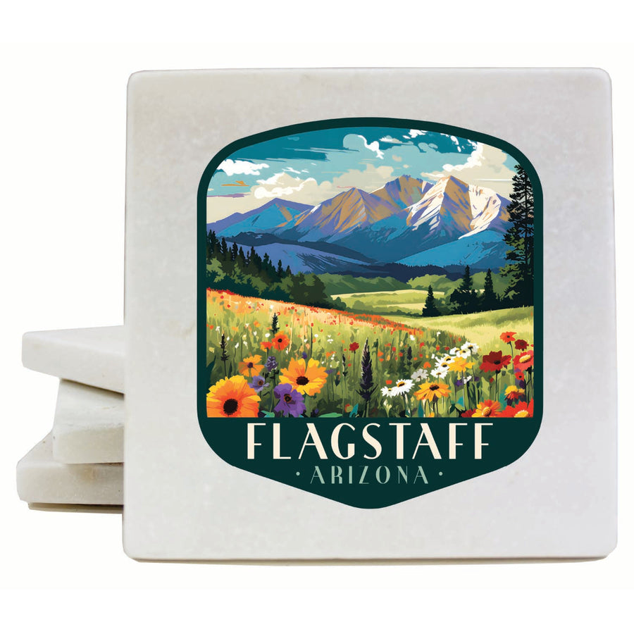 Flagstaff Arizona Design C Souvenir 4x4-Inch Coaster Marble 4 Pack Image 1