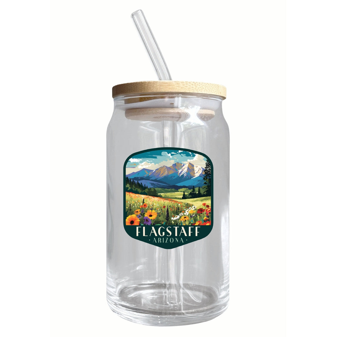 Flagstaff Arizona Design C Souvenir 12 oz Beer Can Glass Image 1