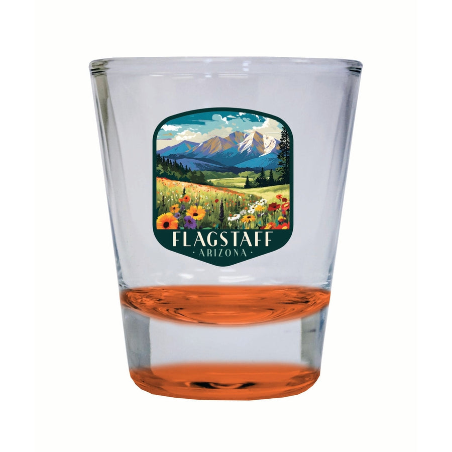 Flagstaff Arizona Design C Souvenir 2 Ounce Shot Glass Round Image 1