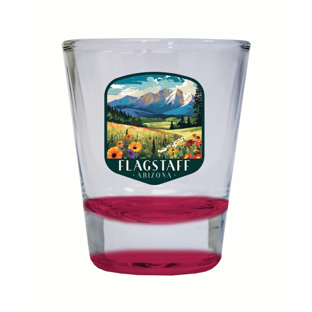 Flagstaff Arizona Design C Souvenir 2 Ounce Shot Glass Round Image 2