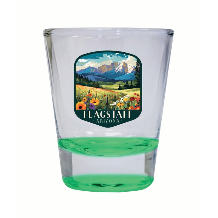 Flagstaff Arizona Design C Souvenir 2 Ounce Shot Glass Round Image 3