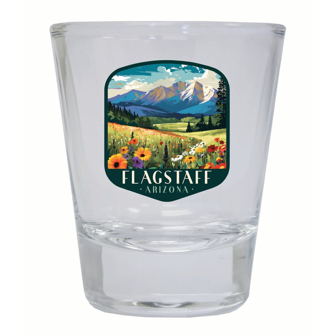 Flagstaff Arizona Design C Souvenir 2 Ounce Shot Glass Round Image 4