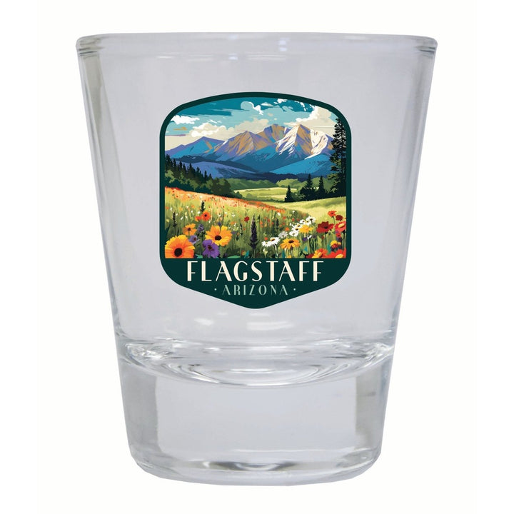 Flagstaff Arizona Design C Souvenir 2 Ounce Shot Glass Round Image 1