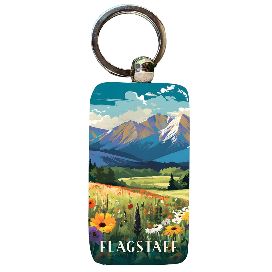 Flagstaff Arizona Design C Souvenir 2.5x1-Inch Souvenir Wooden Keychain Image 1