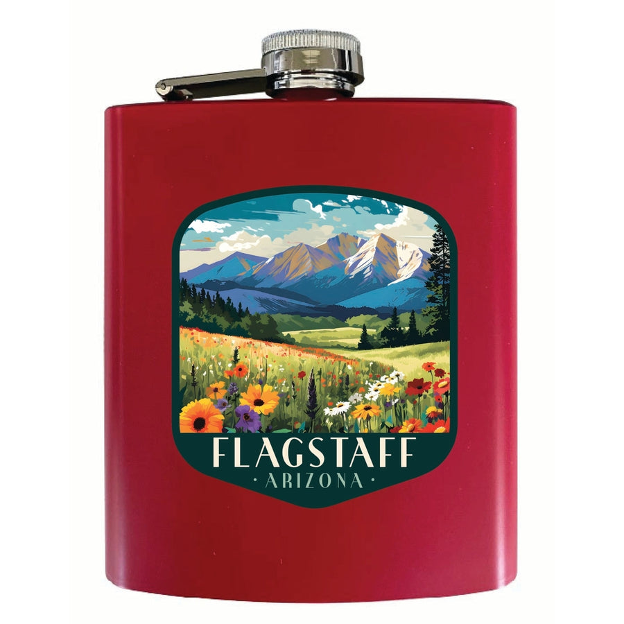 Flagstaff Arizona Design C Souvenir 7 oz Steel Flask Matte Finish Image 1