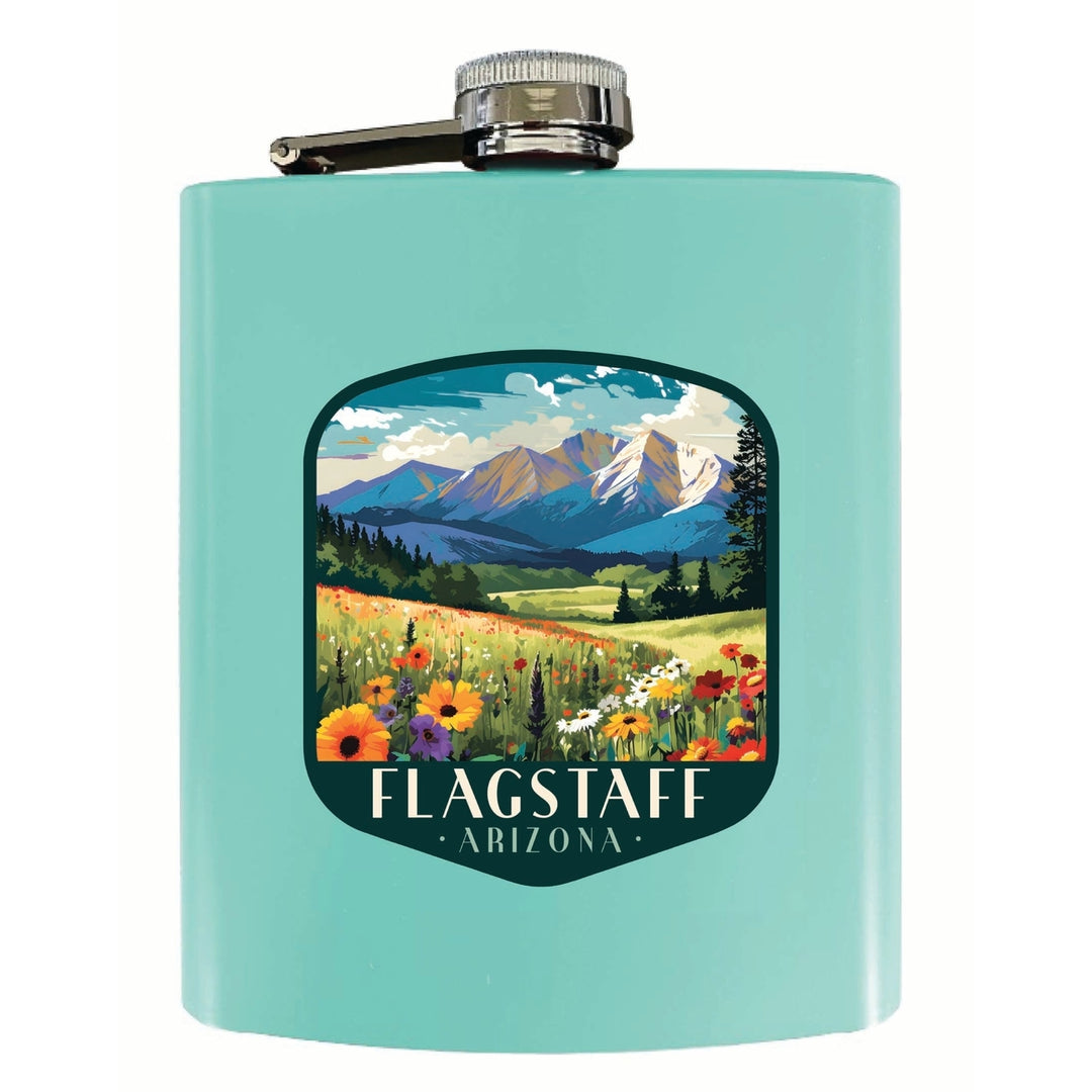 Flagstaff Arizona Design C Souvenir 7 oz Steel Flask Matte Finish Image 2