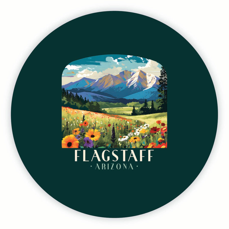 Flagstaff Arizona Design C Souvenir Round Fridge Magnet Image 1