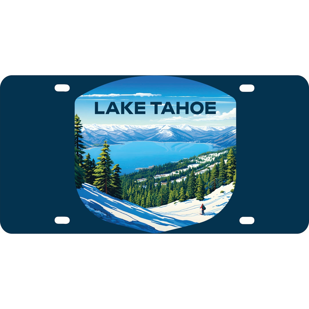 Lake Tahoe Ski Design D Souvenir Metal License Plate Image 1