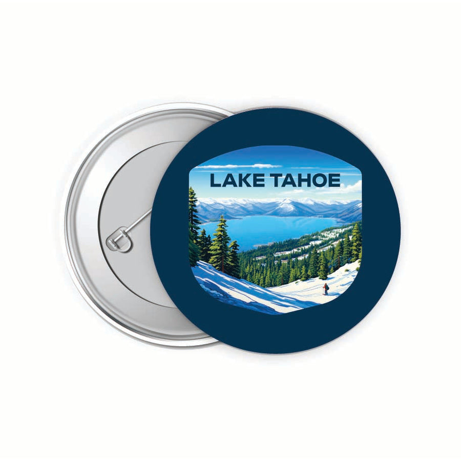 Lake Tahoe Ski Design D Souvenir Small 2-Inch Button Pin 4 Pack Image 1