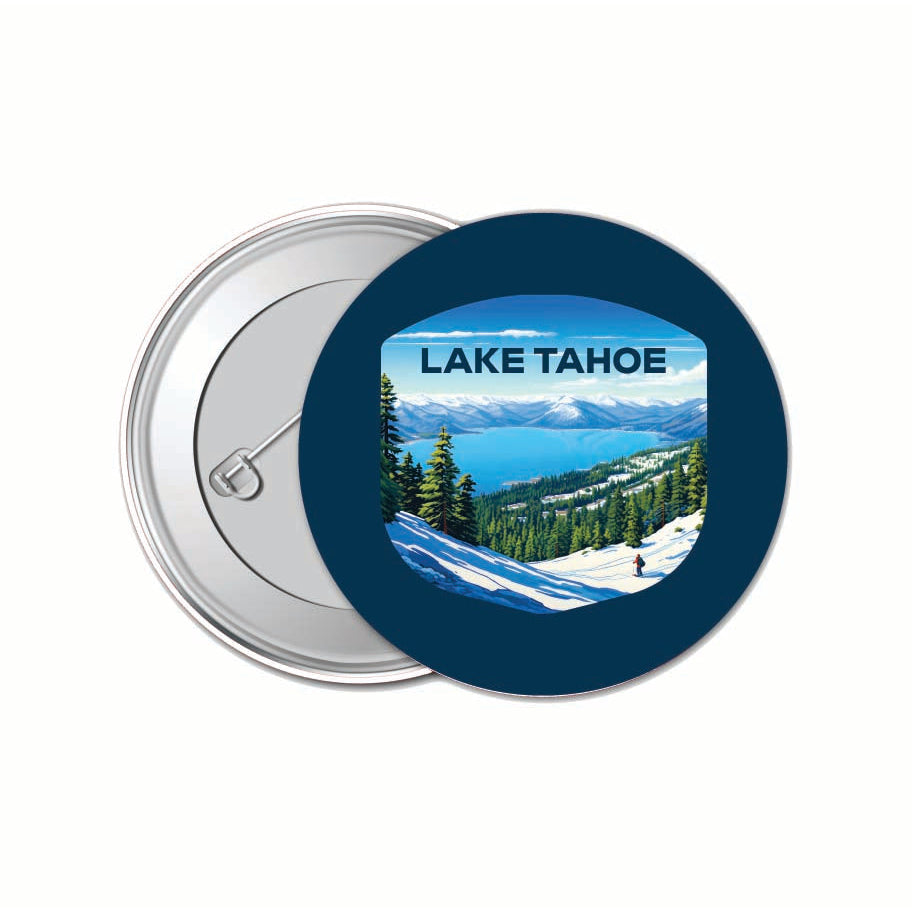 Lake Tahoe Ski Design D Souvenir Small 1-Inch Button Pin 4 Pack Image 1