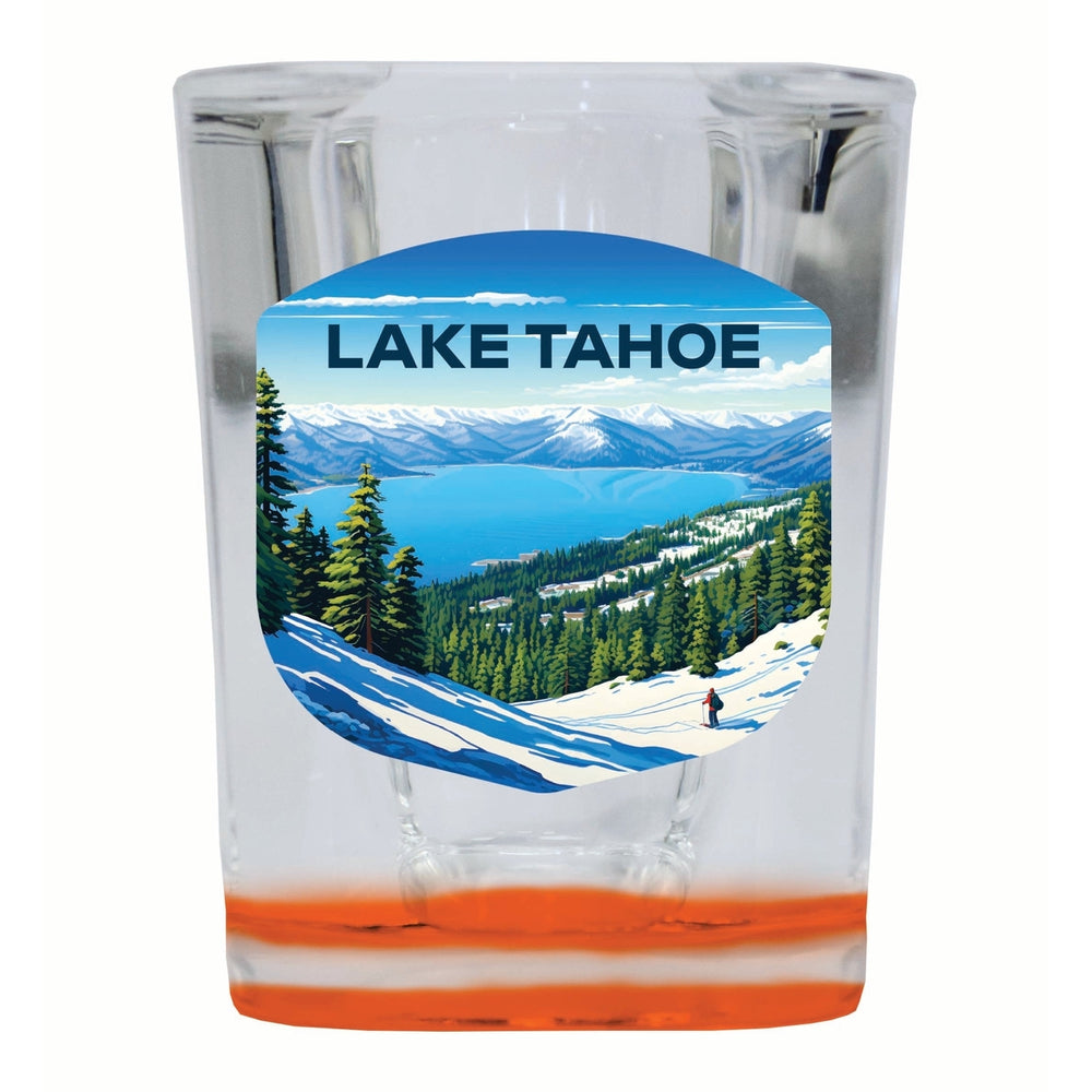 Lake Tahoe Ski Design D Souvenir 2 Ounce Shot Glass Square Image 2