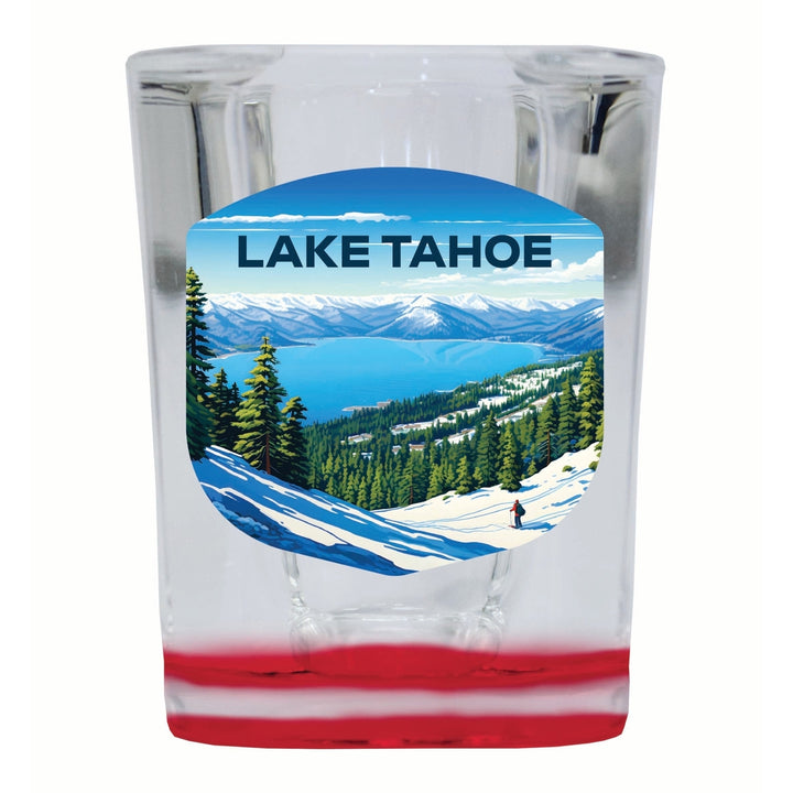 Lake Tahoe Ski Design D Souvenir 2 Ounce Shot Glass Square Image 3