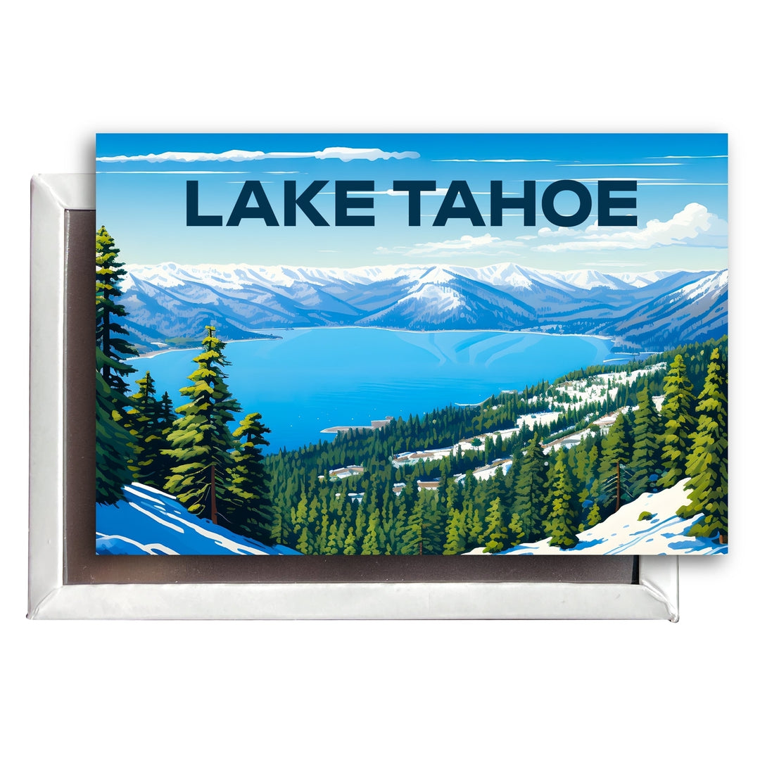 Lake Tahoe Ski Design D Souvenir 2x3-Inch Fridge Magnet Image 1