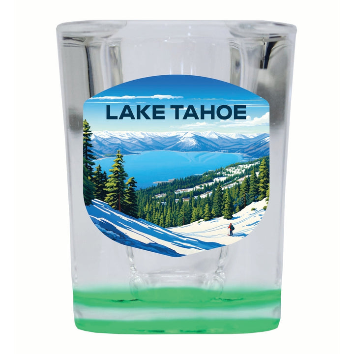 Lake Tahoe Ski Design D Souvenir 2 Ounce Shot Glass Square Image 4