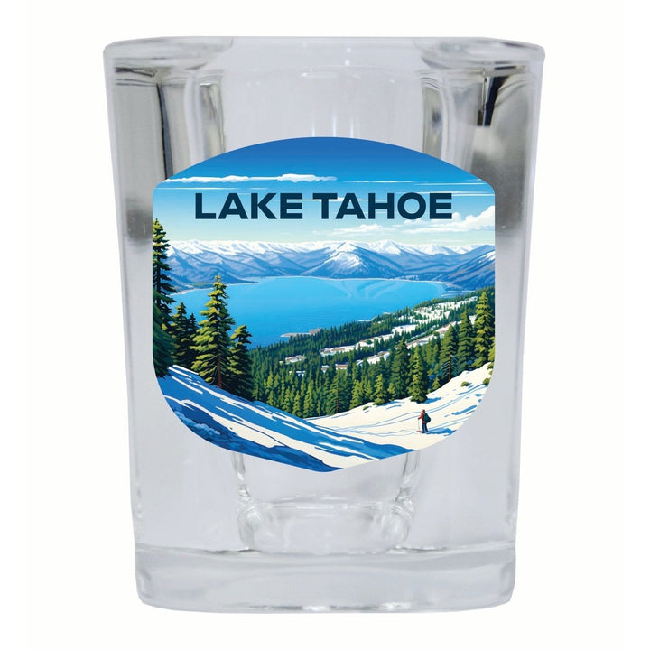 Lake Tahoe Ski Design D Souvenir 2 Ounce Shot Glass Square Image 4