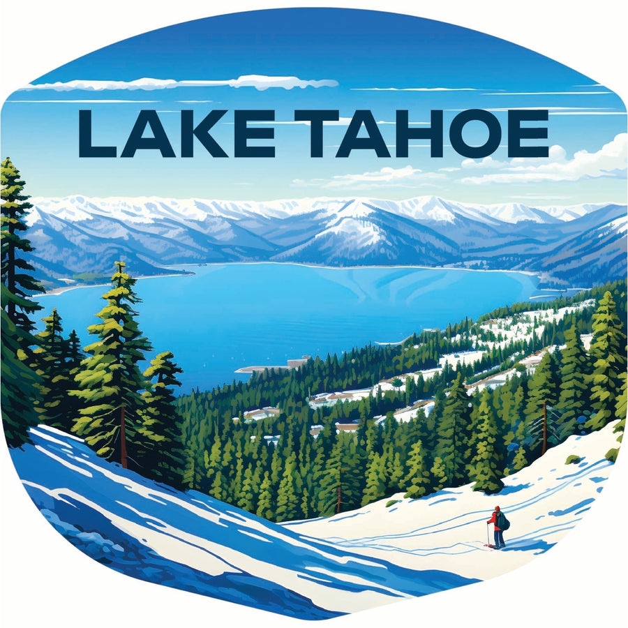 Lake Tahoe Ski Design D Souvenir Die Cut Flat Magnet Image 1